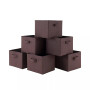 Capri Set of 6 Foldable Chocolate Fabric Baskets