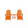5 Piece Outdoor Adirondack Folding Chair with Ottoman Side Table Set