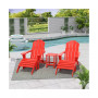 5 Piece Outdoor Adirondack Folding Chair with Ottoman Side Table Set