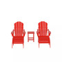 5 Piece Outdoor Adirondack Folding Chair with Ottoman Side Table Set