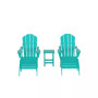 5 Piece Outdoor Adirondack Folding Chair with Ottoman Side Table Set