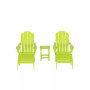 5 Piece Outdoor Adirondack Folding Chair with Ottoman Side Table Set