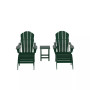 5 Piece Outdoor Adirondack Folding Chair with Ottoman Side Table Set