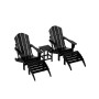 5 Piece Outdoor Adirondack Folding Chair with Ottoman Side Table Set