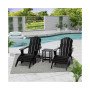 5 Piece Outdoor Adirondack Folding Chair with Ottoman Side Table Set
