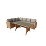 2 Piece Polyester, Polyester Blend, Rattan, Steel Six Seater Lounge Sofa and Outdoor Furniture Patio Conversation Set