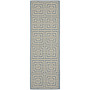 Courtyard Blue and Bone 2'3" x 10' Runner Outdoor Area Rug