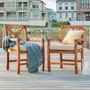 X-Back Acacia Patio Chairs with Cushions (Set of 2)