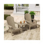 3-Piece Outdoor Folding Adirondack Chair with Side Table Set