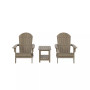 3-Piece Outdoor Folding Adirondack Chair with Side Table Set