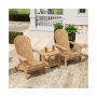 3-Piece Outdoor Folding Adirondack Chair with Side Table Set