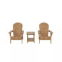 3-Piece Outdoor Folding Adirondack Chair with Side Table Set