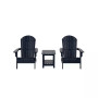 3-Piece Outdoor Folding Adirondack Chair with Side Table Set
