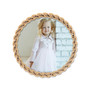 Round Metal Picture Frame With Rope Design, 4" x 4"