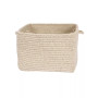 Chunky Natural Wool Square Braided Basket