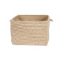 Chunky Natural Wool Square Braided Basket