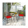 3PCS Patio Rattan Bistro Set Coffee Table Armchair Garden