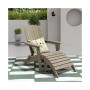 2-Piece Outdoor Folding Adirondack Chair with Footrest Ottoman Set