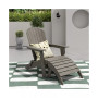 2-Piece Outdoor Folding Adirondack Chair with Footrest Ottoman Set