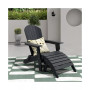 2-Piece Outdoor Folding Adirondack Chair with Footrest Ottoman Set