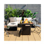 28'' Propane Fire Pit Table 50,000 BTU Patio Square Gas Fireplace W/Lava Rock