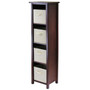 Verona 4-Section N Storage Shelf with 4 Foldable Beige Color Fabric Baskets