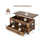 Lift Top Coffee Table with 2 Storage Drawers &Hidden Compartment
