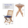 3PCS Patio Folding Wooden Bistro Set Cushioned Chair Conversation Garden
