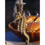 Pewter Seahorse Candlestick Holder Tall Centerpiece Display