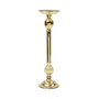 Short Traditional Brass Candle Holder, 5" x 14"