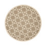 Courtyard Brown and Beige 5'3" x 5'3" Round Outdoor Area Rug