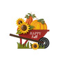 30" H Fall Metal Wheel Barrow Pumpkin Yard Stake