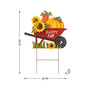 30" H Fall Metal Wheel Barrow Pumpkin Yard Stake