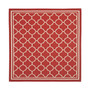 Courtyard Red and Bone 4' x 4' Square Outdoor Area Rug