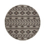 Courtyard Gray and Black 6'7" x 6'7" Round Outdoor Area Rug