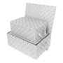 Stackable Woven Tote Basket with Carry Handles & Lid, Set of 3