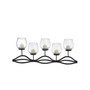 Wavy Iron and Glass Hurricane Candleholder