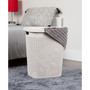 Basket Collection Slim Laundry Hamper, Cut Out Handles, Attached Hinged Lid, Ventilated, Set of 2