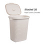 Basket Collection Slim Laundry Hamper, Cut Out Handles, Attached Hinged Lid, Ventilated, Set of 2