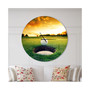 Designart Oversized Sport Round Metal Wall Clock - 36 x 36
