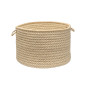 Natural Wool Houndstooth Braided Basket