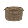 Natural Wool Houndstooth Braided Basket