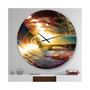 Modern Seashore Round Metal Wall Clock - 36 x 36
