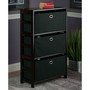 Torino 4-Pc Set Storage Shelf with Black Fabric Baskets