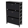 Torino 4-Pc Set Storage Shelf with Black Fabric Baskets