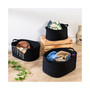 Set of 3 Black Cotton Coil Baskets