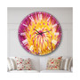 Flowers Oversized Round Metal Wall Clock - 36 x 36