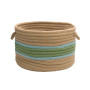 Garden Banded Round Braided Storage Basket