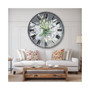 Traditional Floral Oversized Metal Wall Clock - 36 x 36