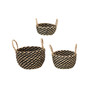 8" Round Sea Grass Basket, Set of 3